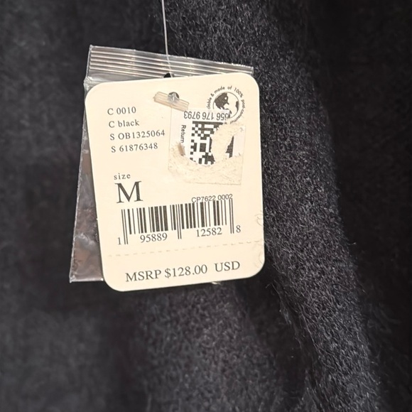 FREE PEOPLE NWT oversized V-Neck black/ dark grey sweater - Picture 2 of 5